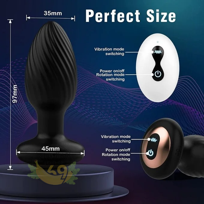 Máy Massage Tuyến Tiền Liệt & Hậu Môn Xoay Rung Cực Đỉnh (Có Remote Từ Xa)
