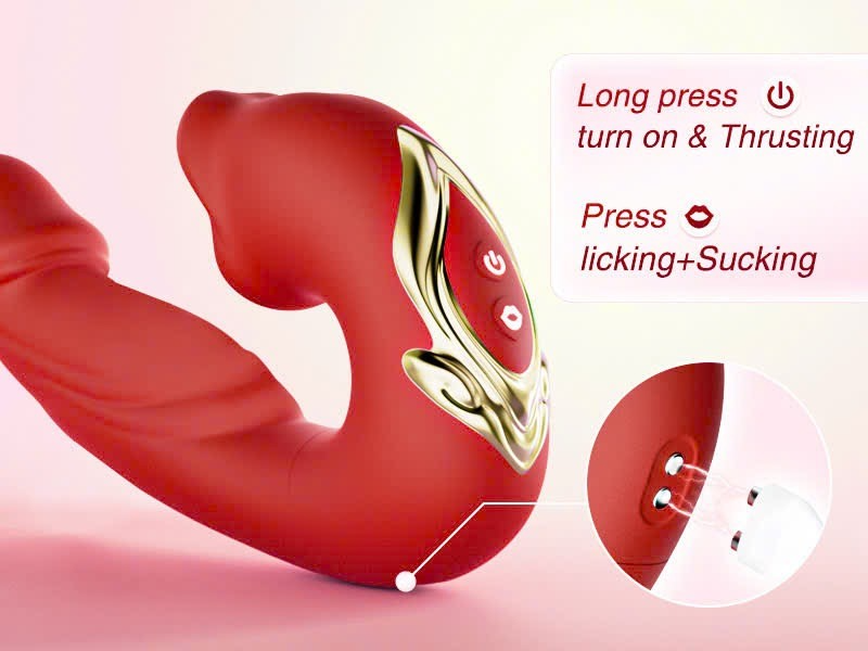 Dương vật giả rung thụt-miệng liếm mút A RED LIP