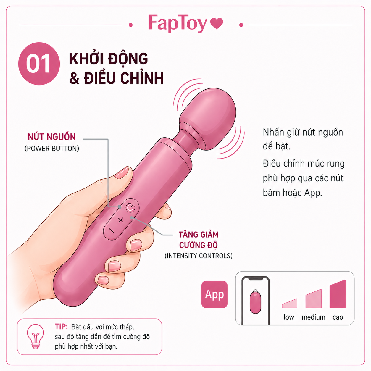 Chày Rung 2 Đầu Double End – Tỏa Nhiệt – Pin Sạc