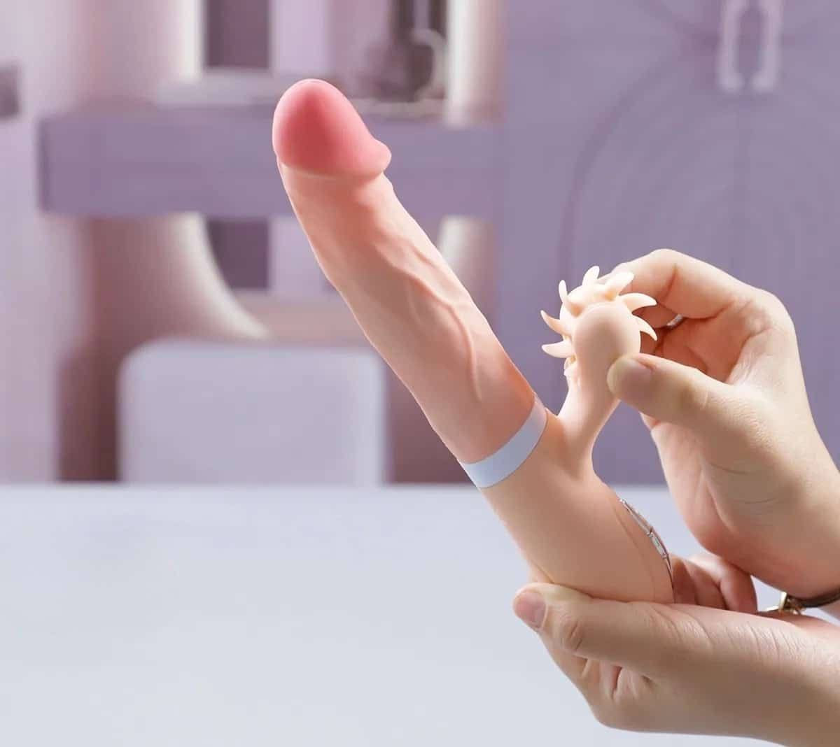 Dương Vật Giả Evo Mars Rung Thụt Tỏa Nhiệt Liếm Silicone Mềm Mịn