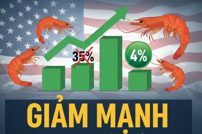 Thuế chống bán phá giá tôm vào Mỹ giảm mạnh từ 35% xuống thấp nhất chỉ 4%