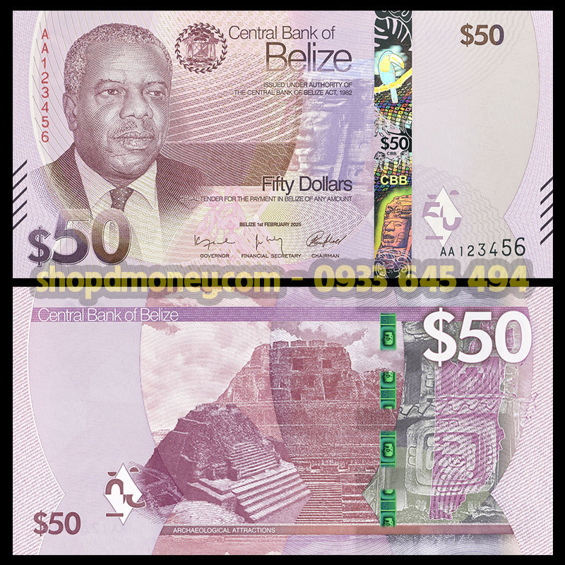 50 dollars Belize 2025