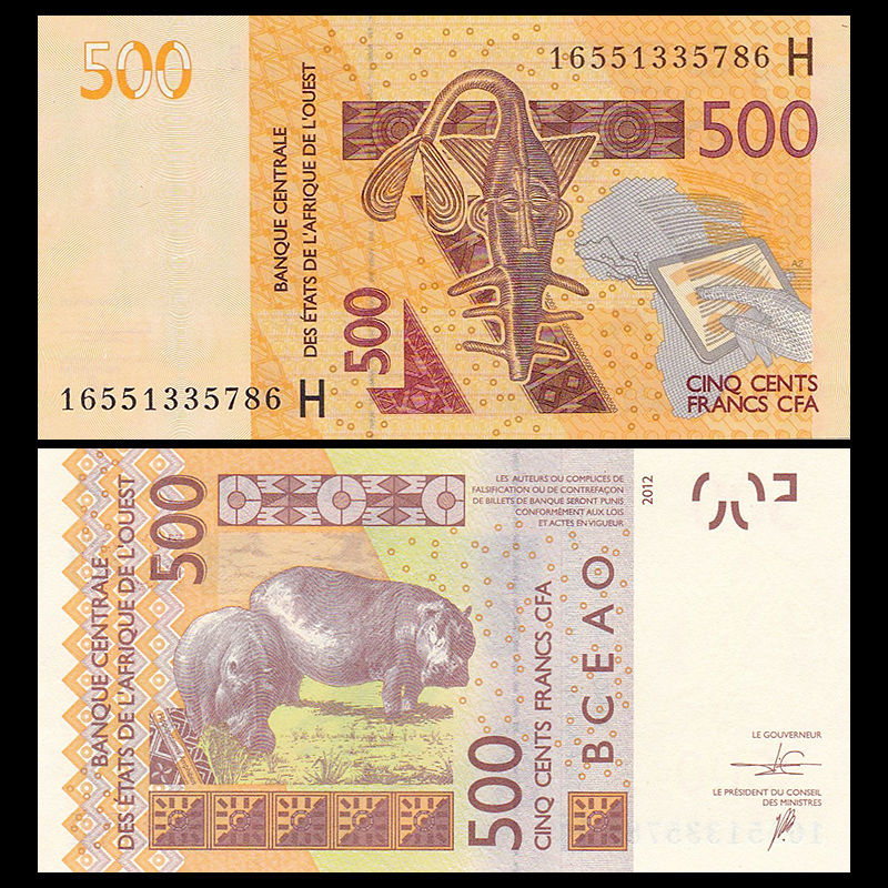 500 francs West African States 2012
