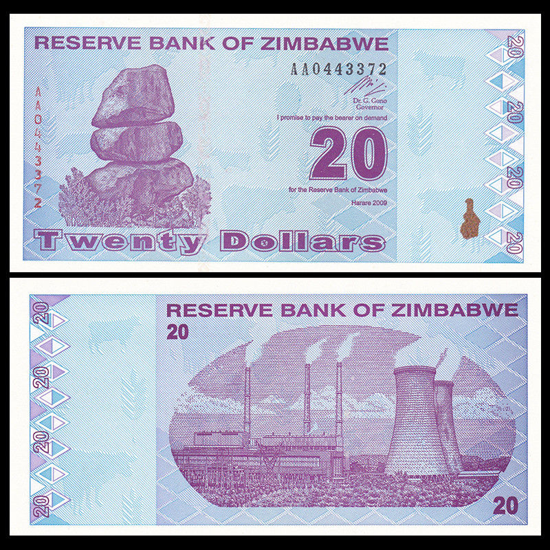 20 dollars Zimbabwe 2009
