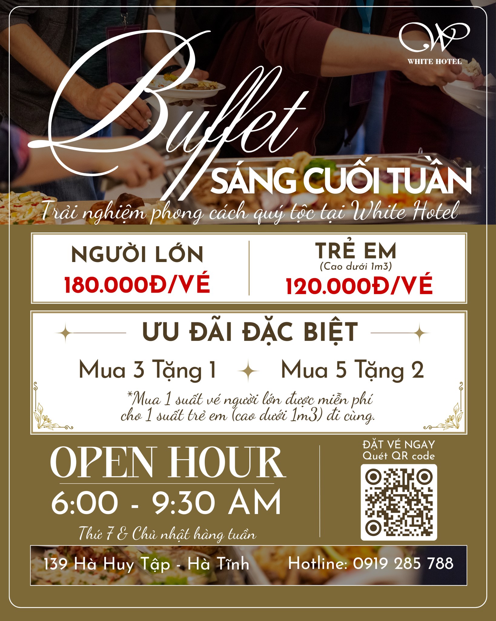 dịch vụ buffet sáng tại khách sạn 3 sao Hà Tĩnh