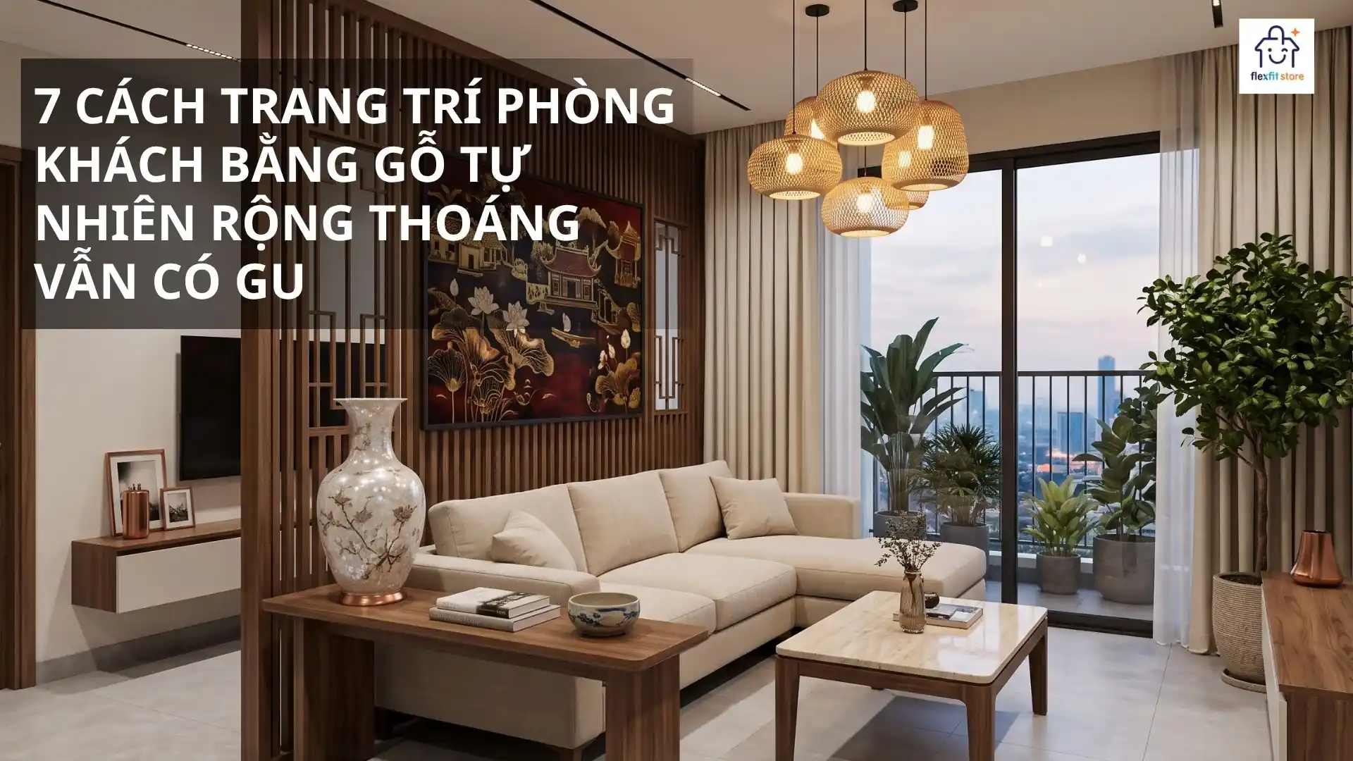 7 Cách Trang Trí Phòng Khách Bằng Gỗ Tự Nhiên Rộng Thoáng Mà Có Gu