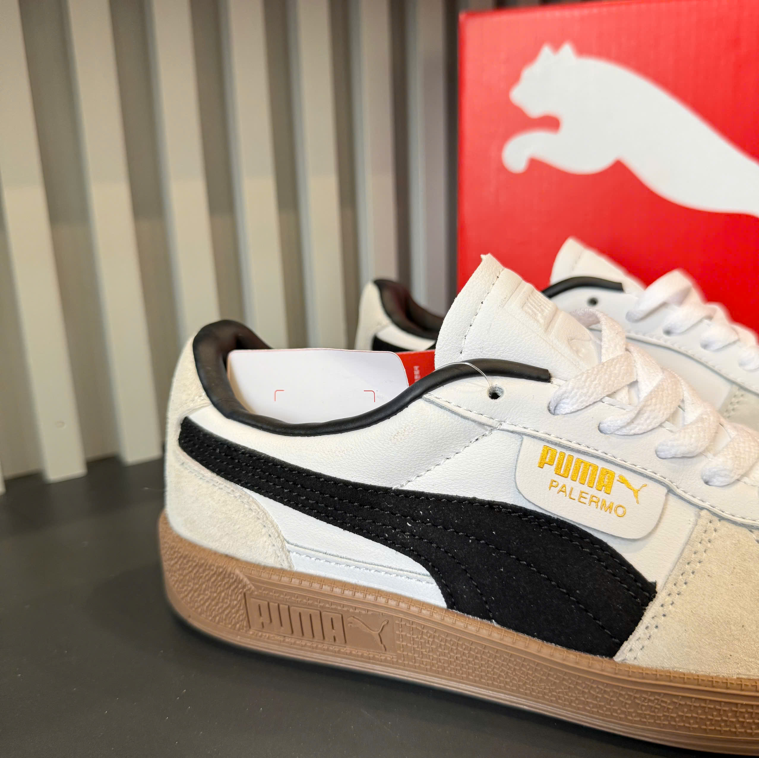 puma palermo trắng đen