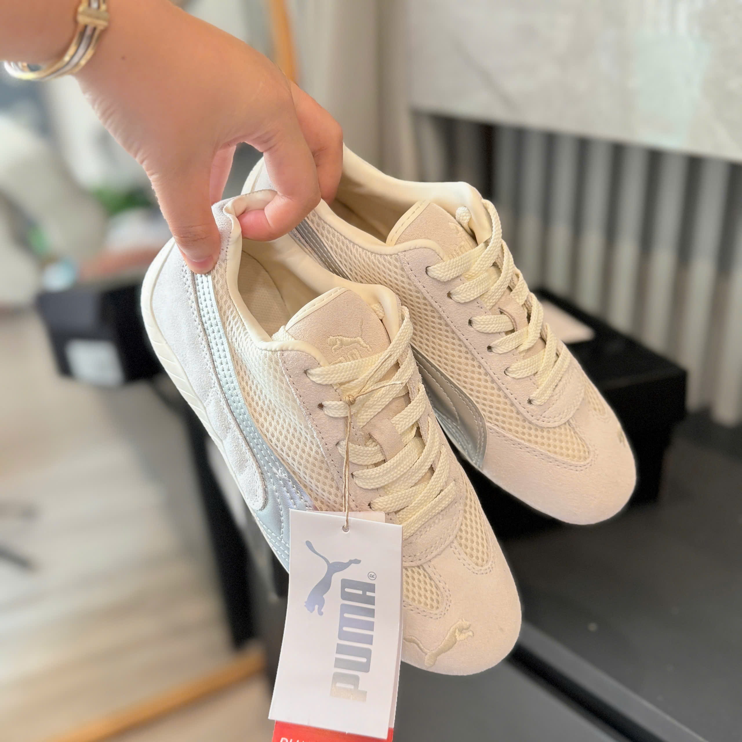 puma speedcat xám kem