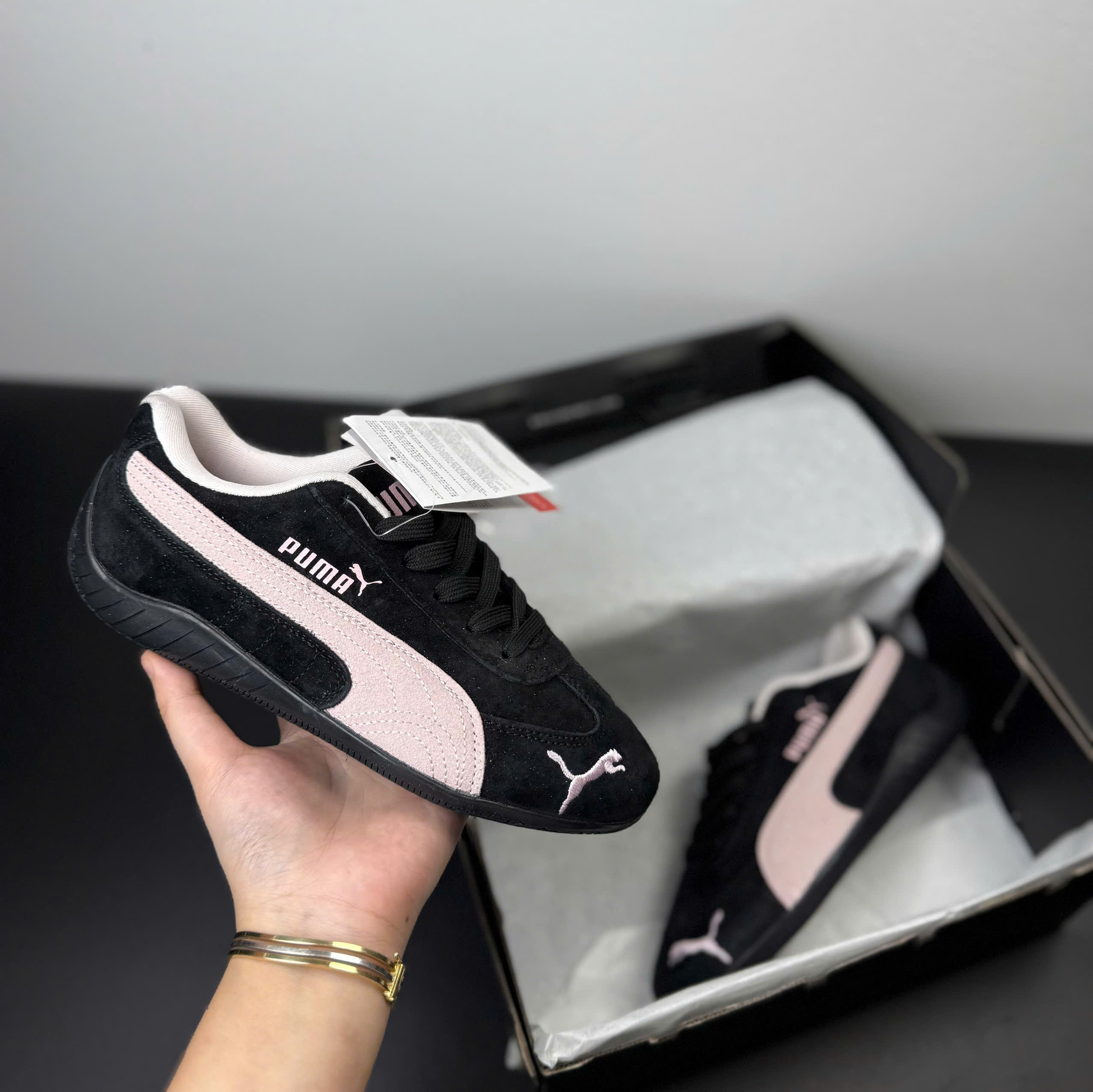 puma speedcat đen hồng