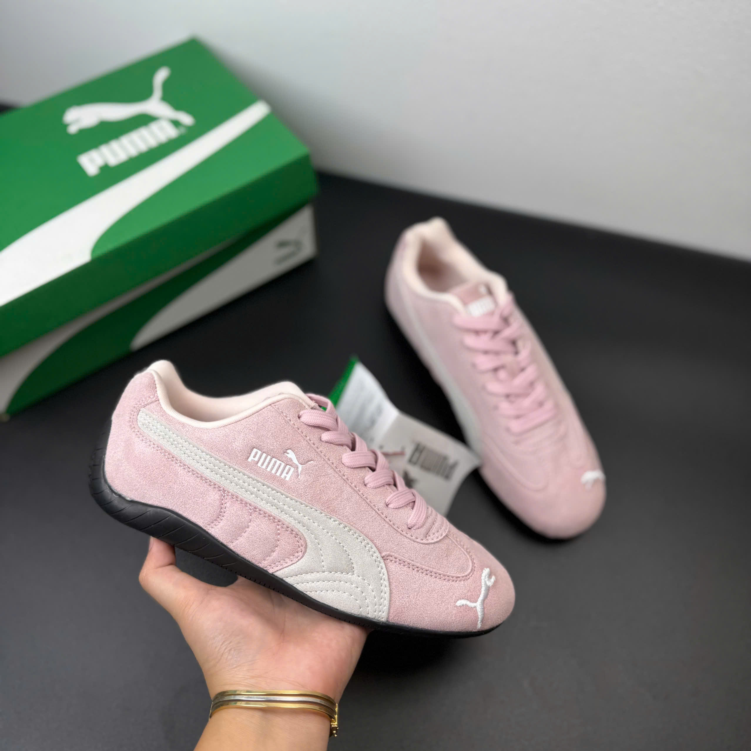 puma speedcat hồng xám