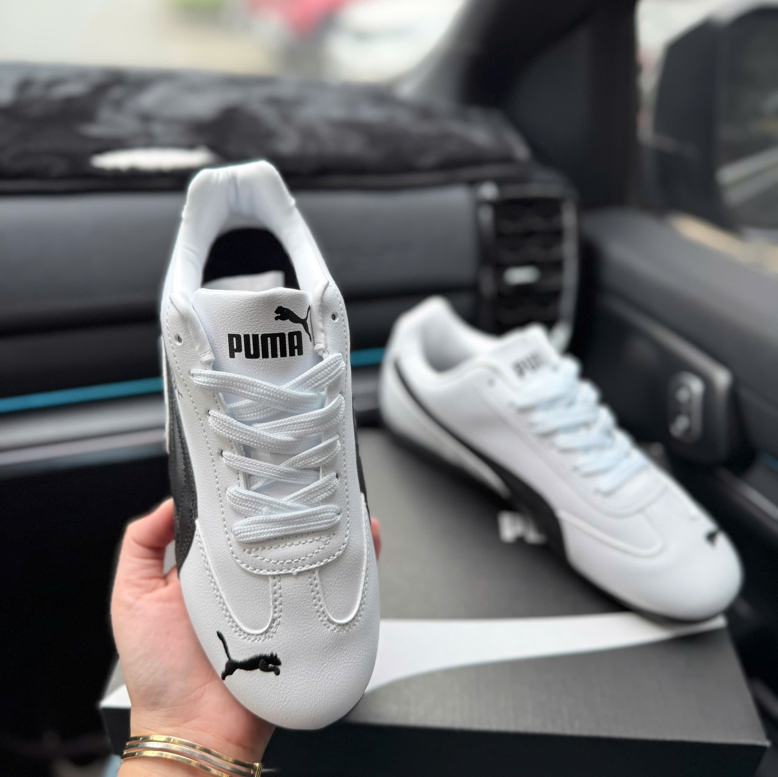 puma speedcat trắng đen