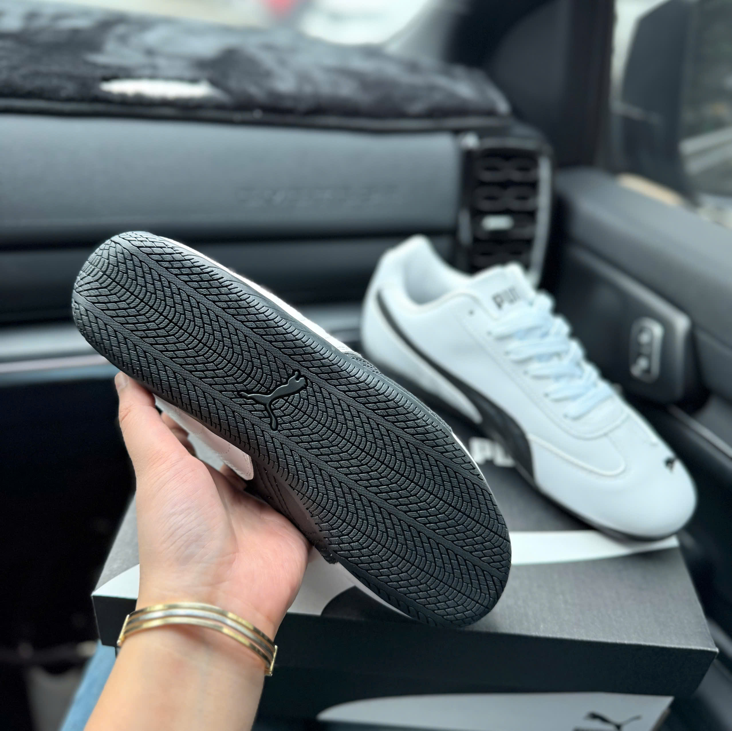 puma speedcat trắng đen