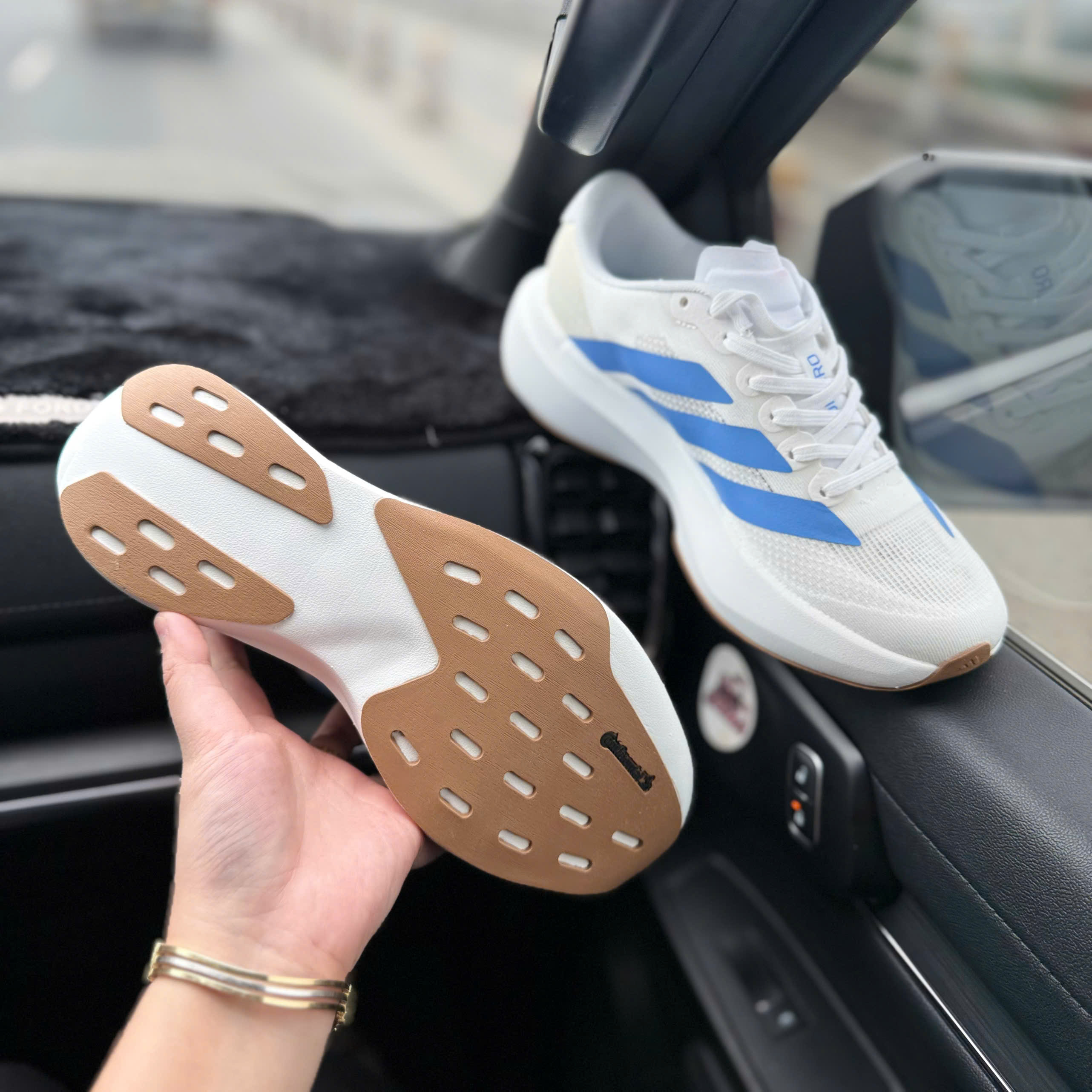 adizero evo trắng xanh