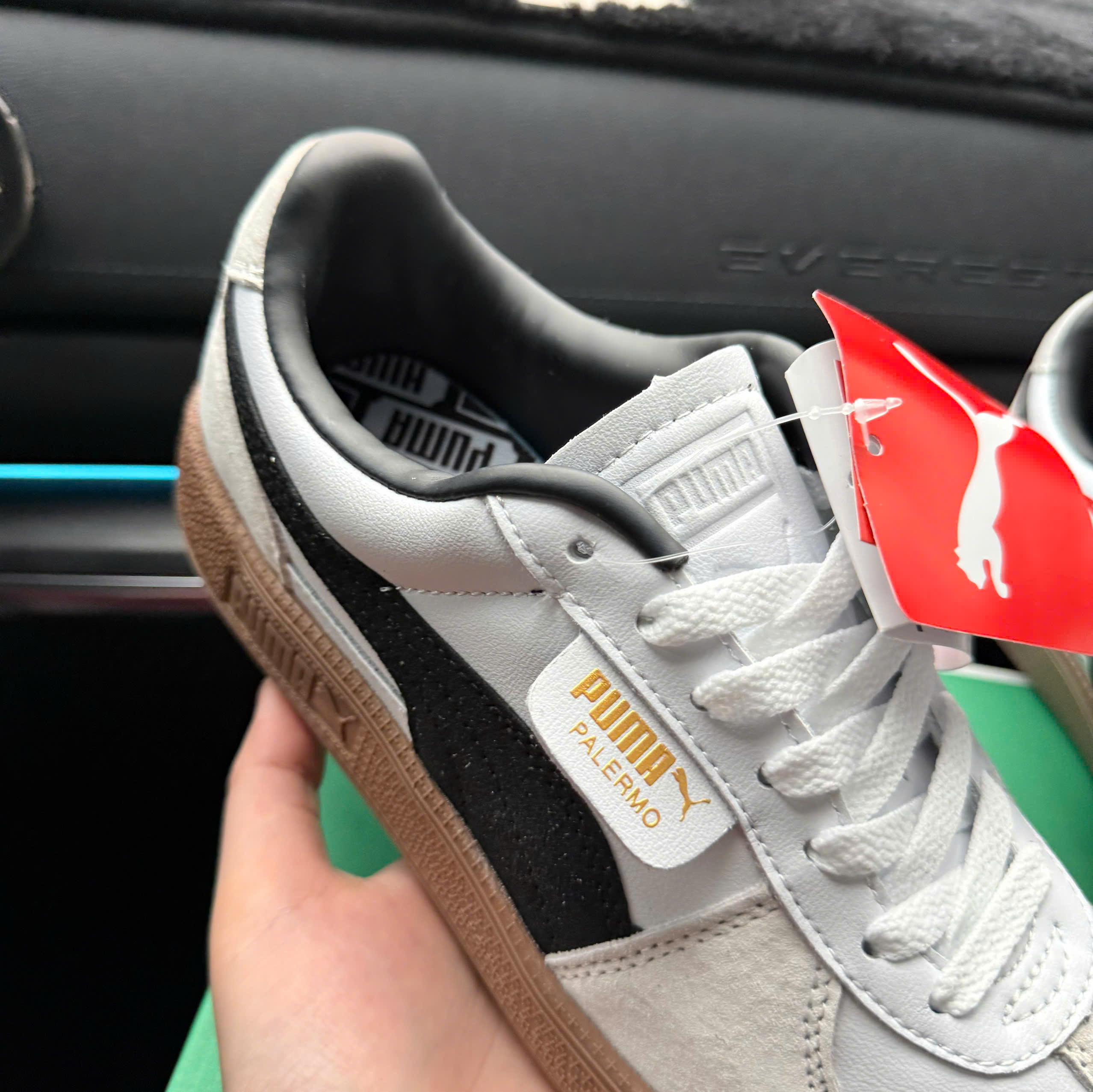 puma palermo trắng đen