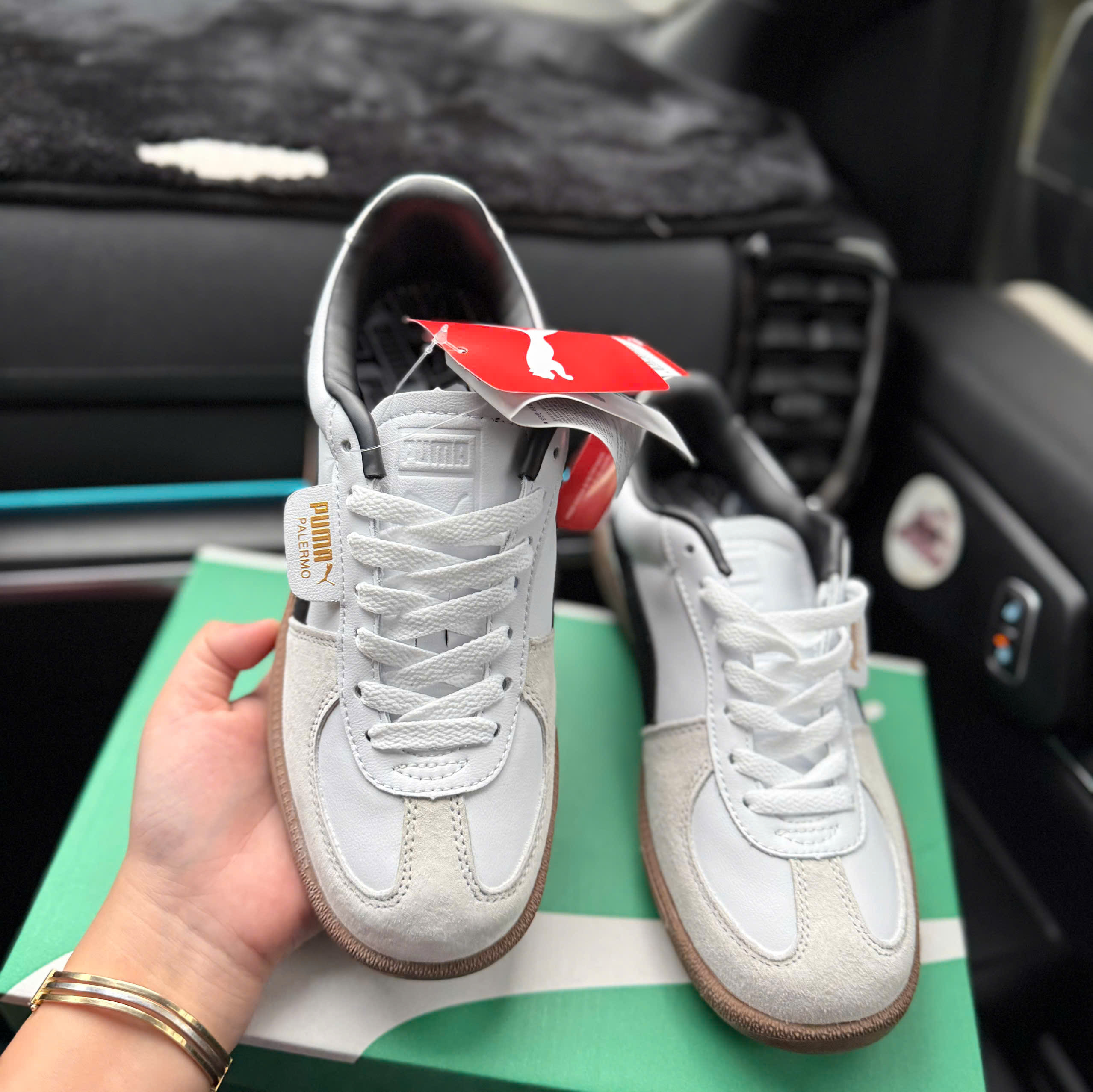 puma palermo trắng đen