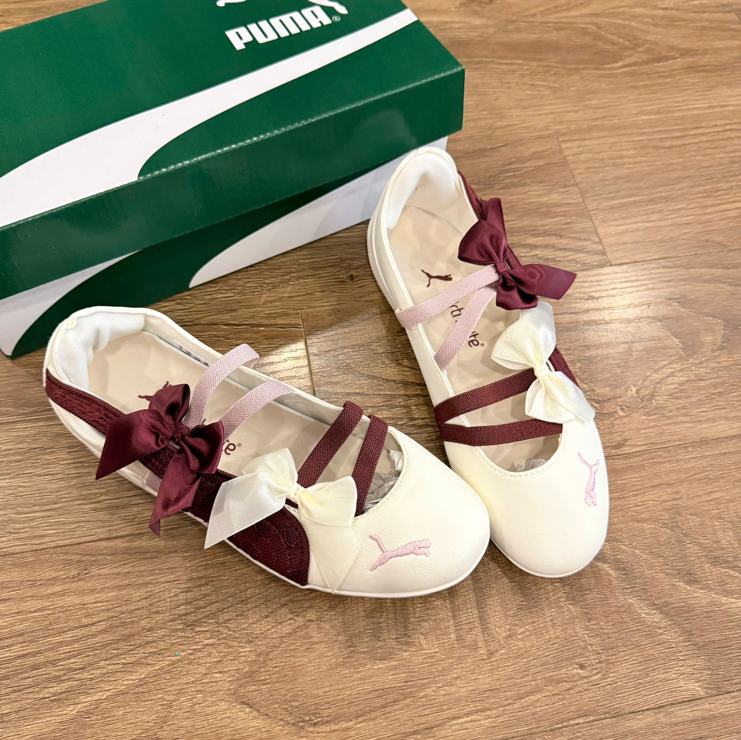 bb puma trắng đỏ nơ