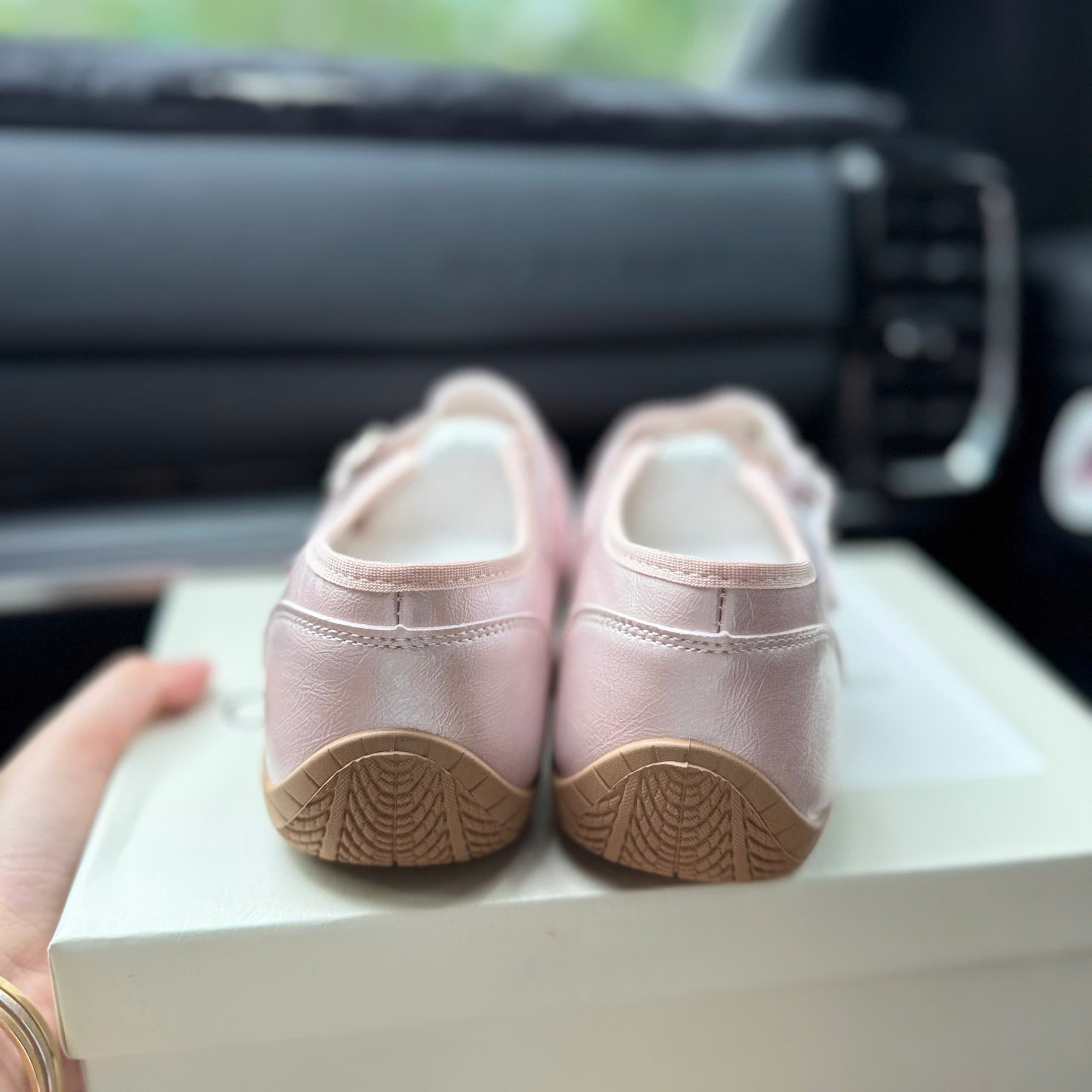 giày bb quai khuy hồng (K9056)