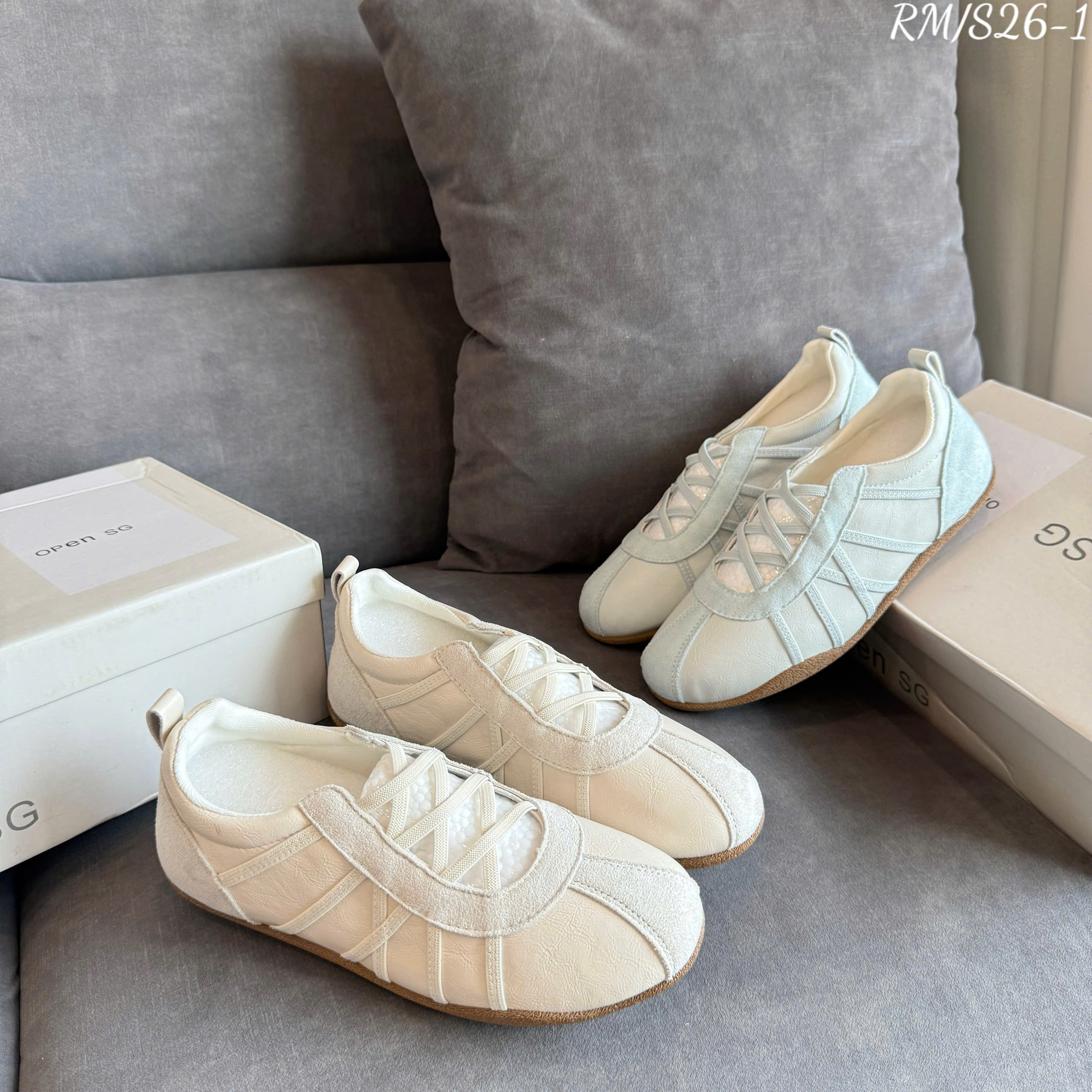 giày thể thao S26-1 xám be