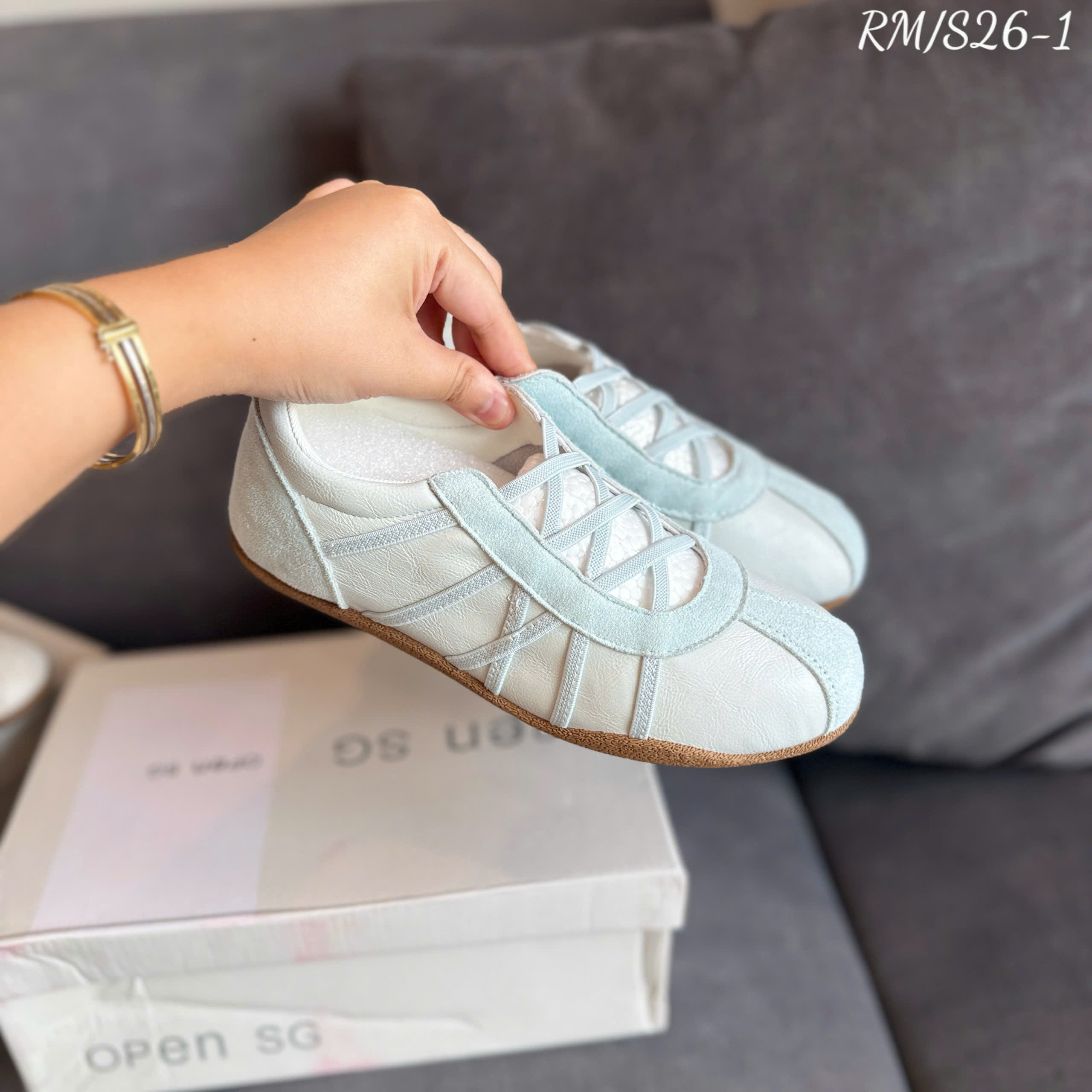 giày thể thao S26-1 xám be