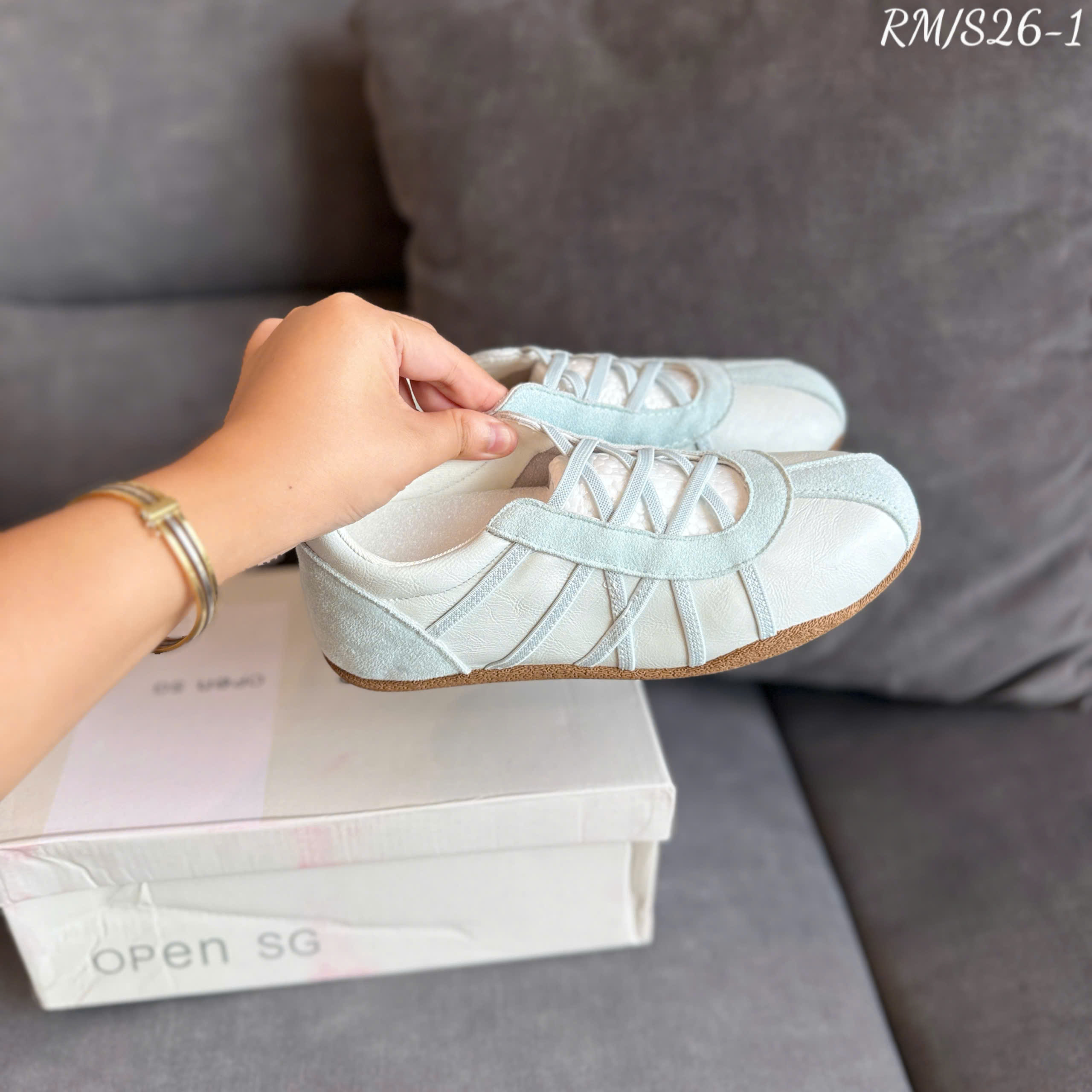 giày thể thao S26-1 xám be