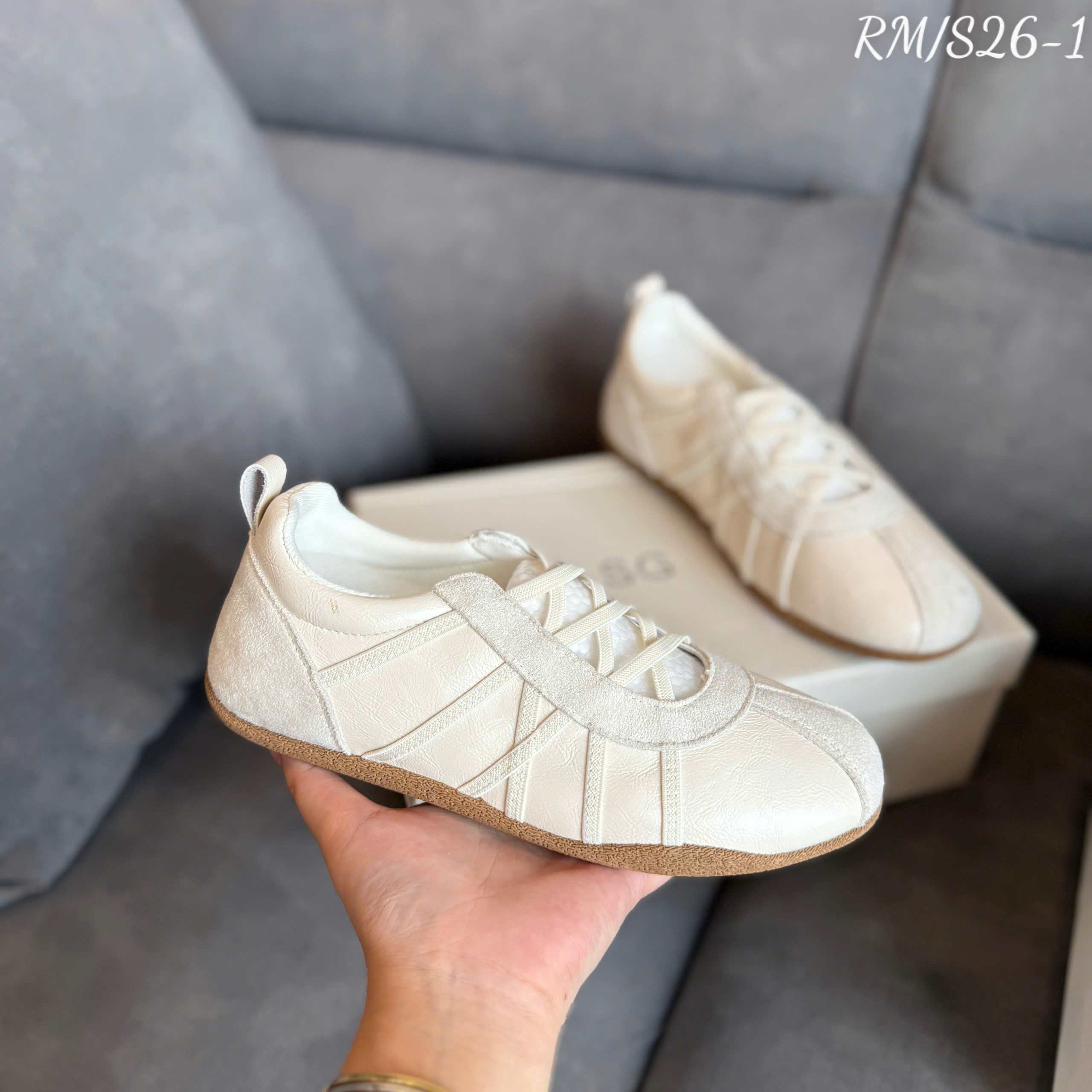 giày thể thao S26-1 xám be