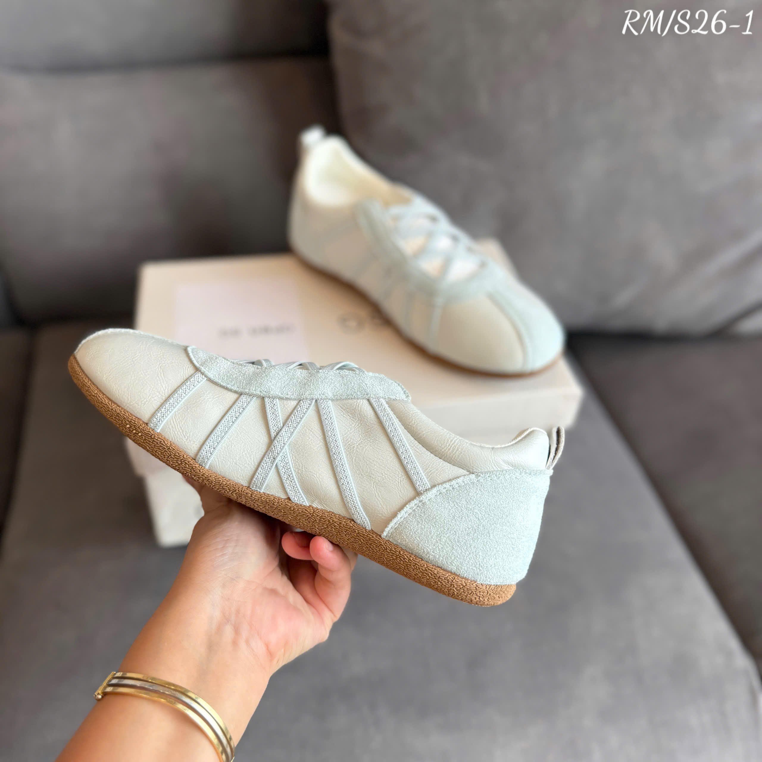 giày thể thao S26-1 xám be