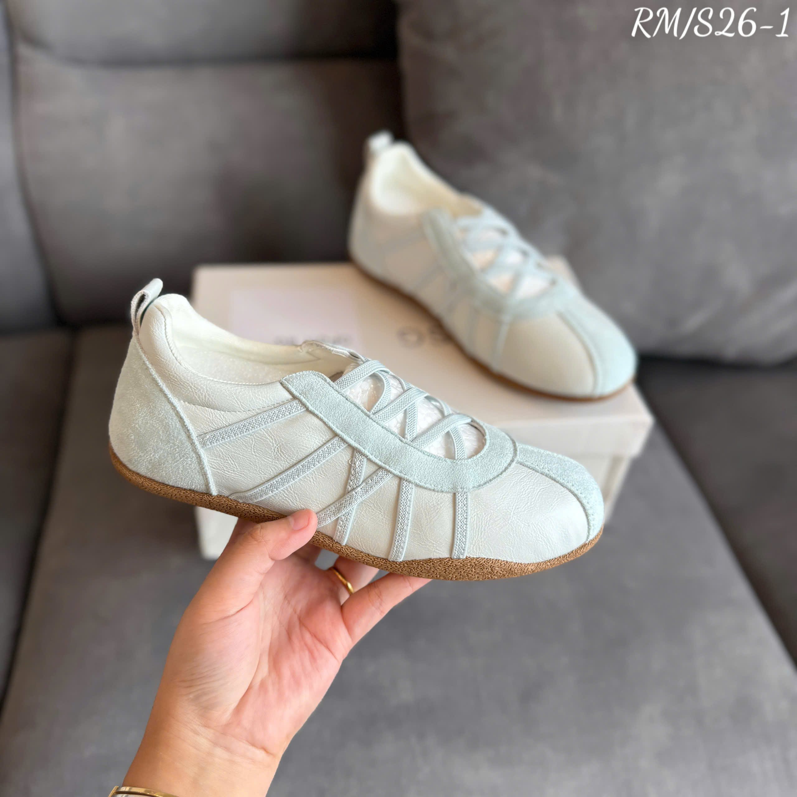 giày thể thao S26-1 xám be