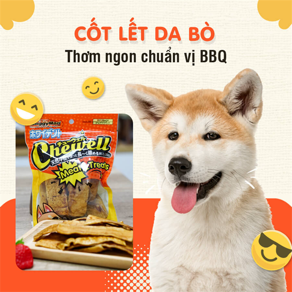 Da bò tẩm vị BBQ cho chó DoggyMan 10 miếng (Cốt lết da bò)