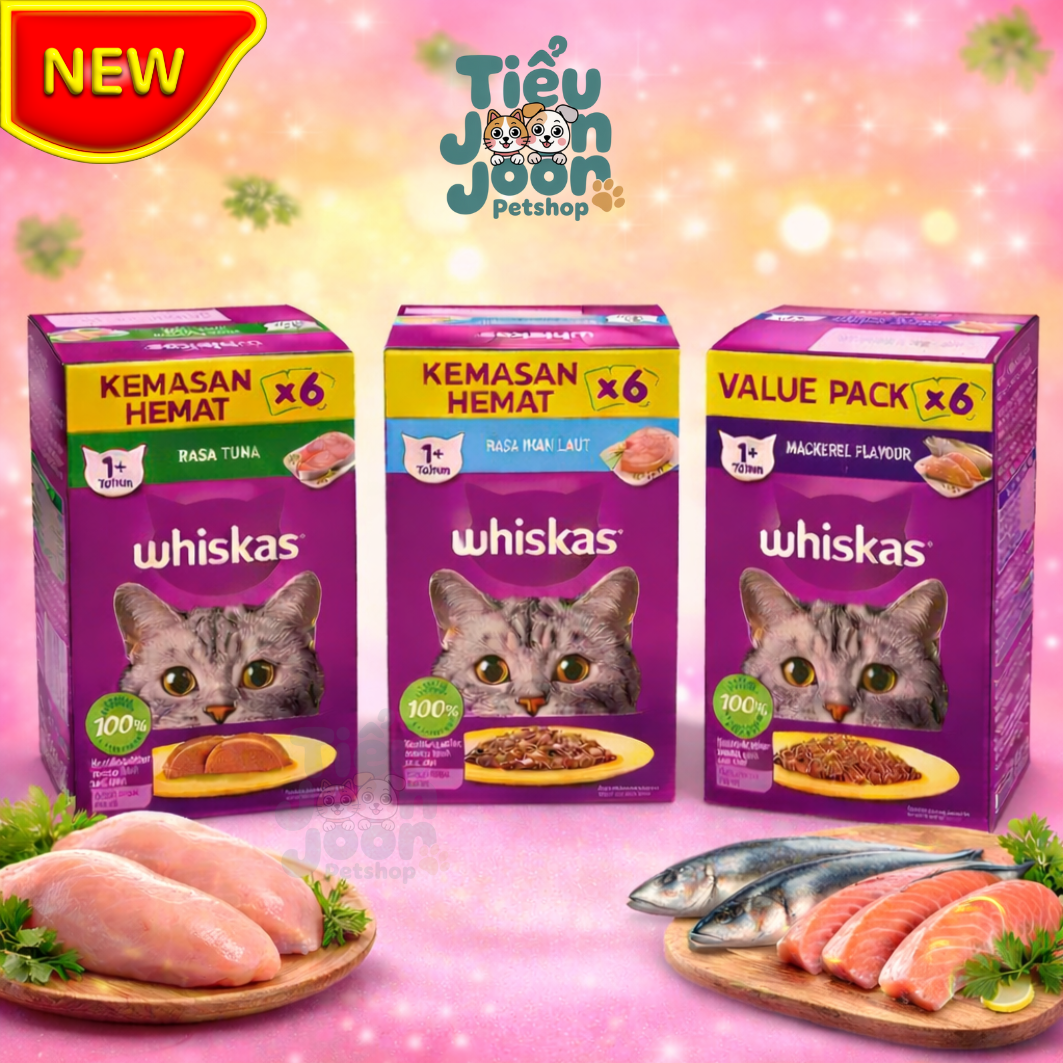 Pate mèo trưởng thành Whiskas Adult - Hộp 6 gói 80g
