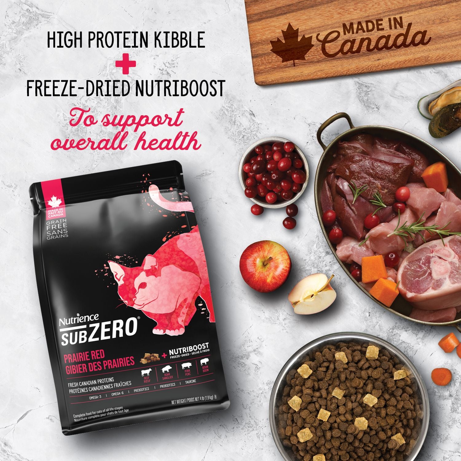 NT Subzero cho Mèo - Thịt bò, thịt cừu, lợn rừng, cá hồi, cá tuyết (Cho mọi giống mèo ở mọi lứa tuổi)