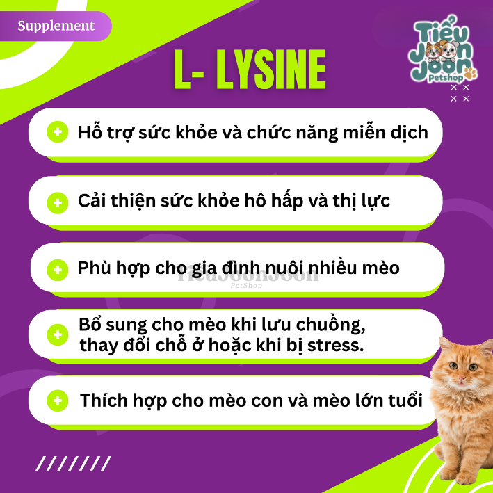 Viên nhai bổ sung L-Lysine cho Mèo (60 viên)