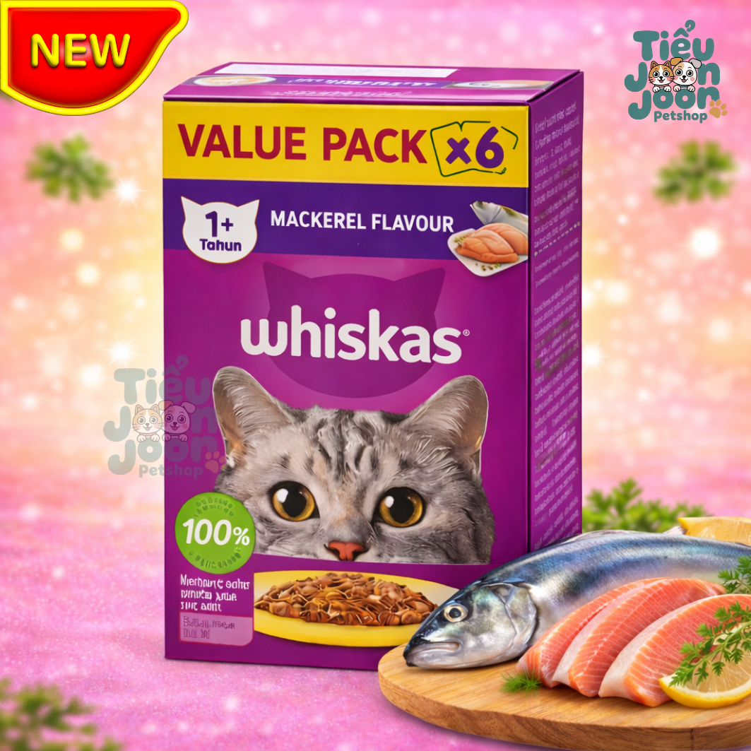 Pate mèo trưởng thành Whiskas Adult - Hộp 6 gói 80g