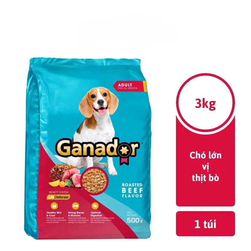 Thức ăn hạt cho chó trưởng thành GANADOR Adult vị Bò nướng 3kg