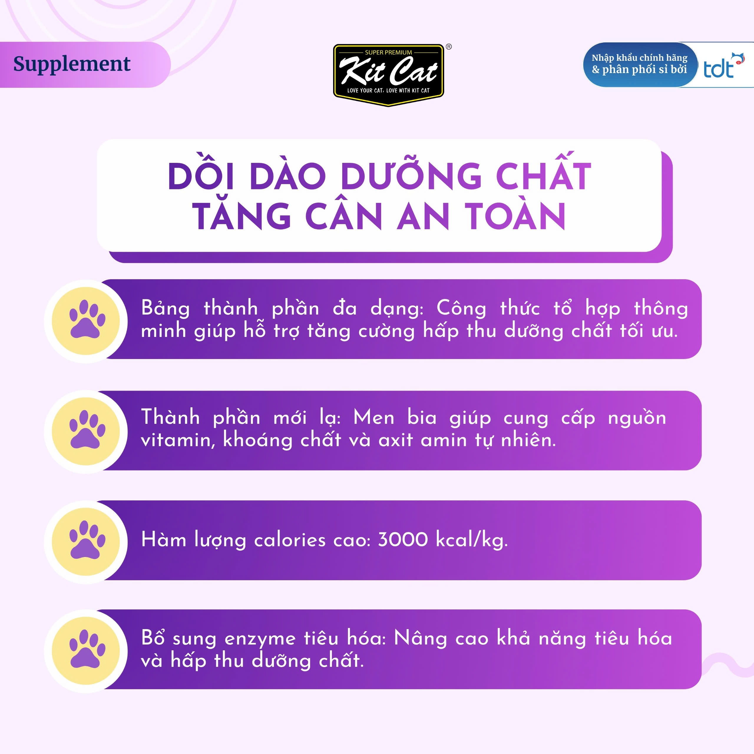 Gel dinh dưỡng Kit Cat hỗ trợ tăng cân cho mèo 120g