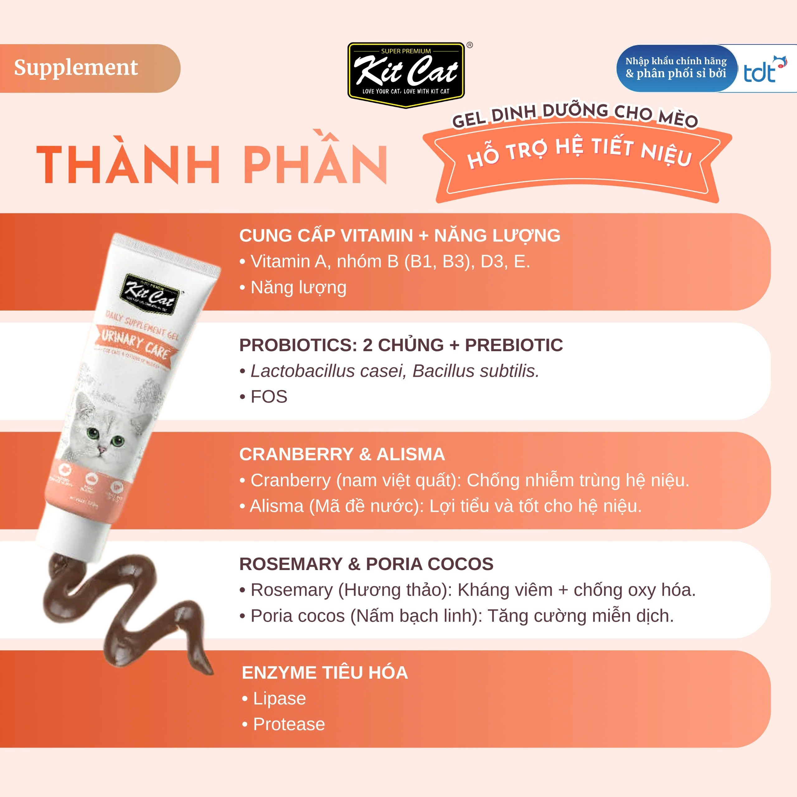 Gel dinh dưỡng Kit Cat hỗ trợ hệ tiết niệu cho mèo 120g
