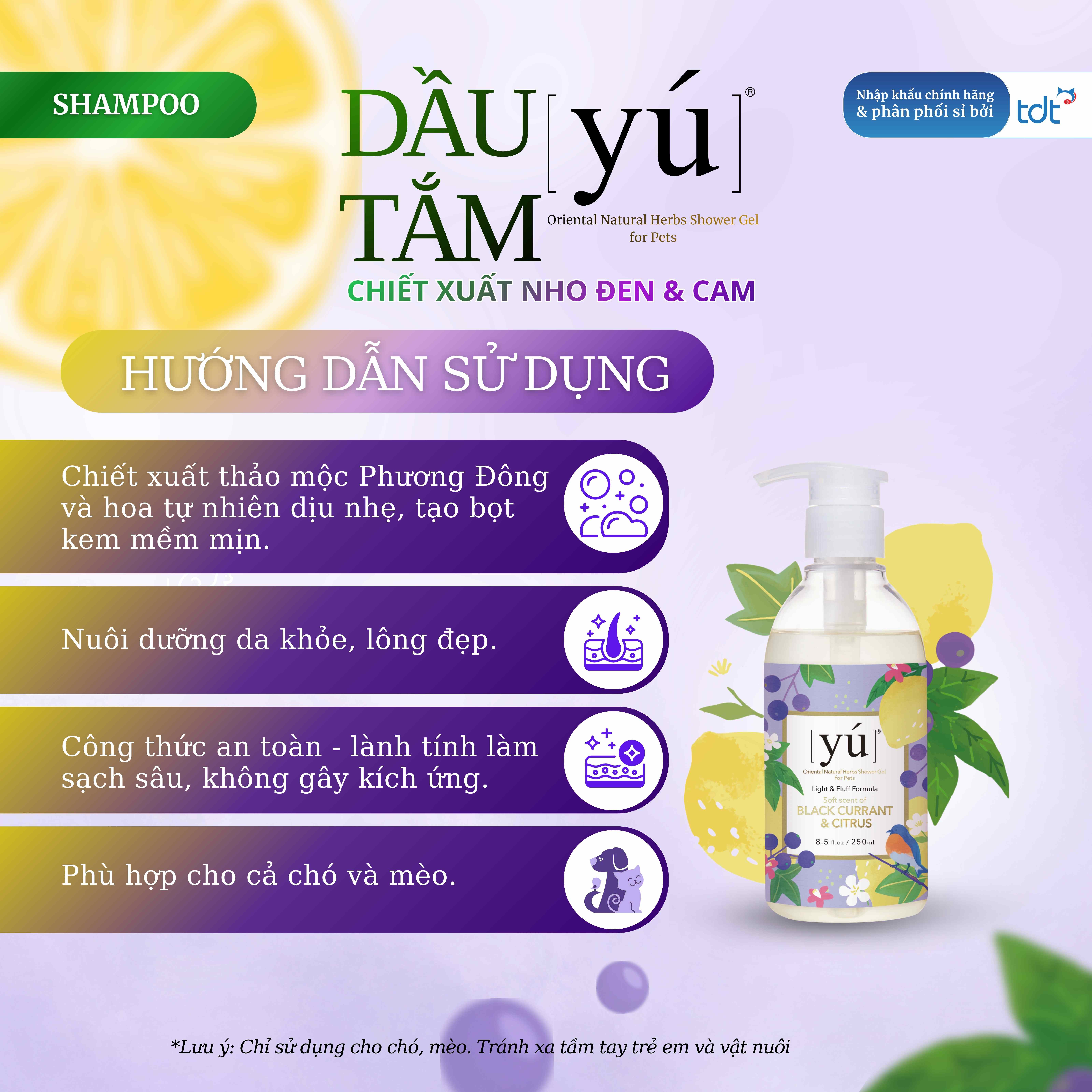 Dầu tắm Yú Light cho chó mèo 250ml