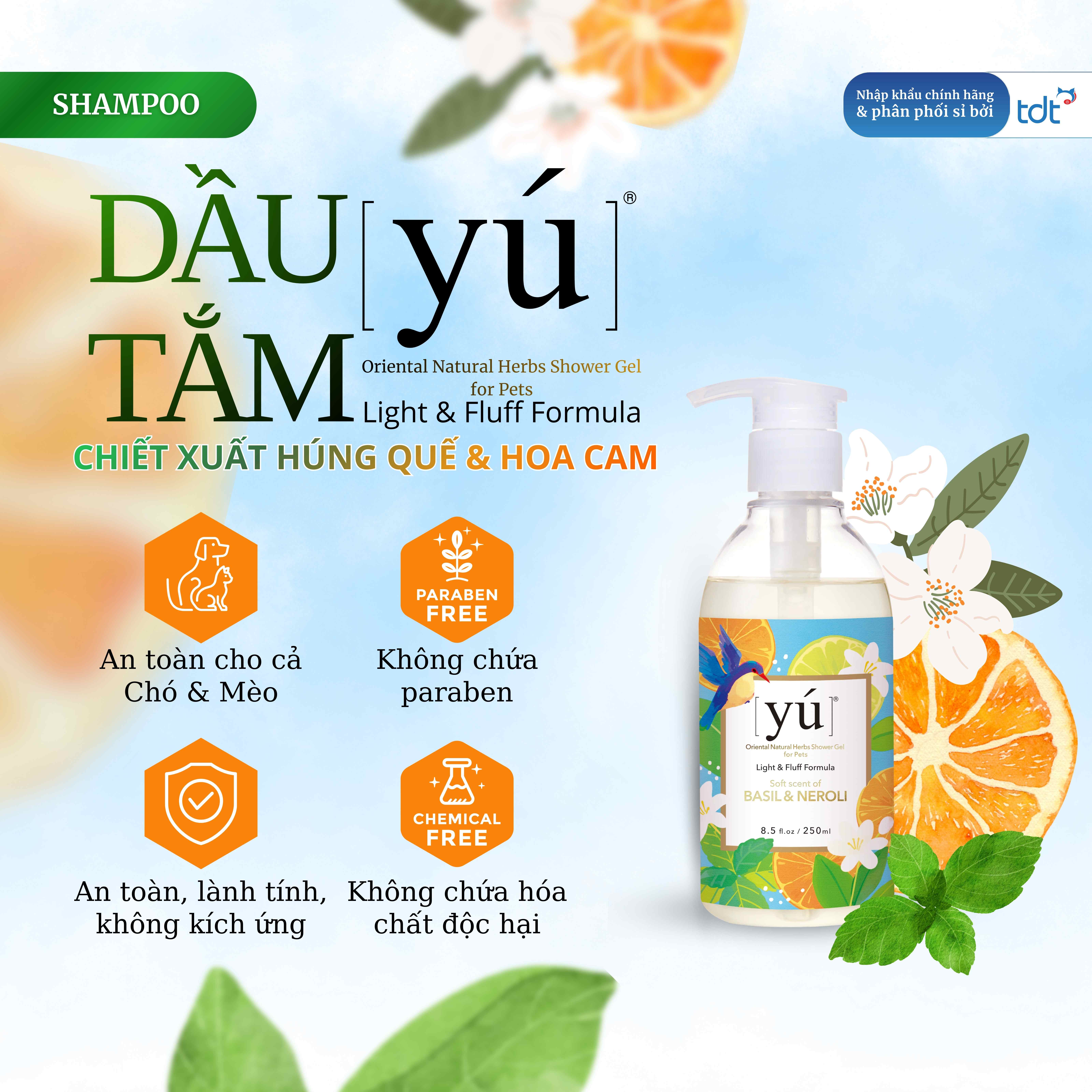 Dầu tắm Yú Light cho chó mèo 250ml