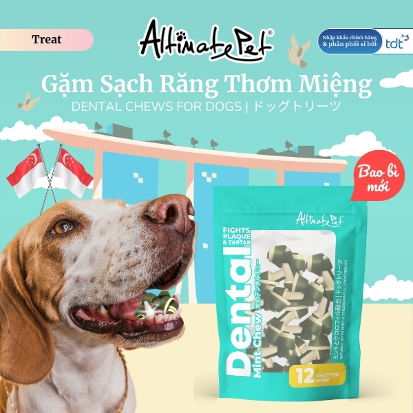 Gặm sạch răng thơm miệng Khúc xương vị Bạc hà 150g