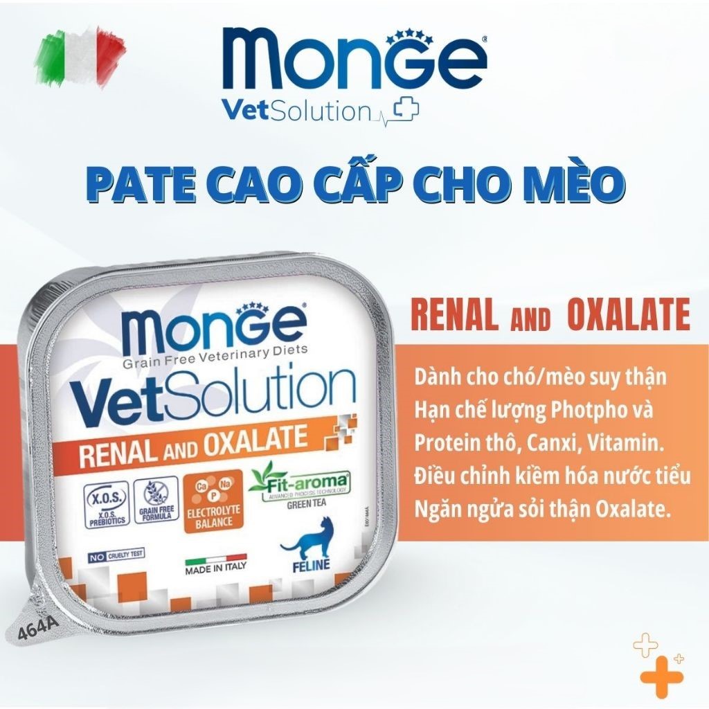 Pate mèo cao cấp Ý Monge VET Solution hộp 100g