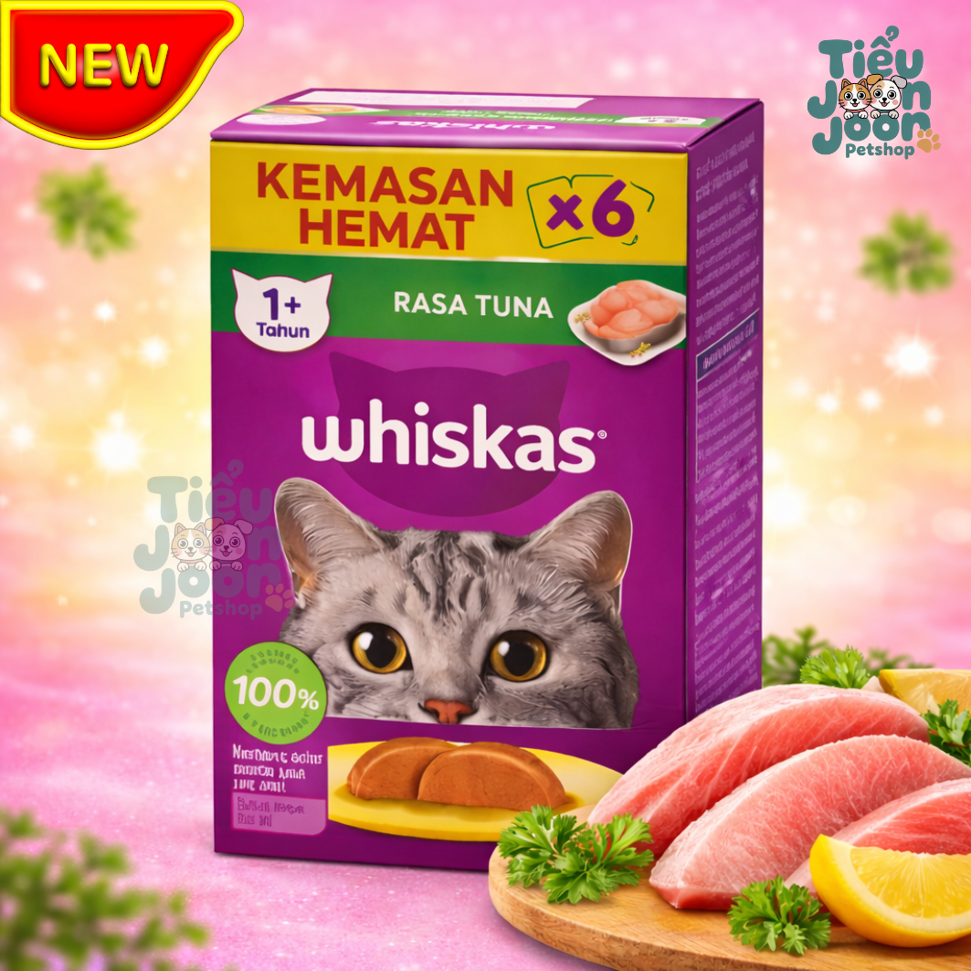 Pate mèo trưởng thành Whiskas Adult - Hộp 6 gói 80g