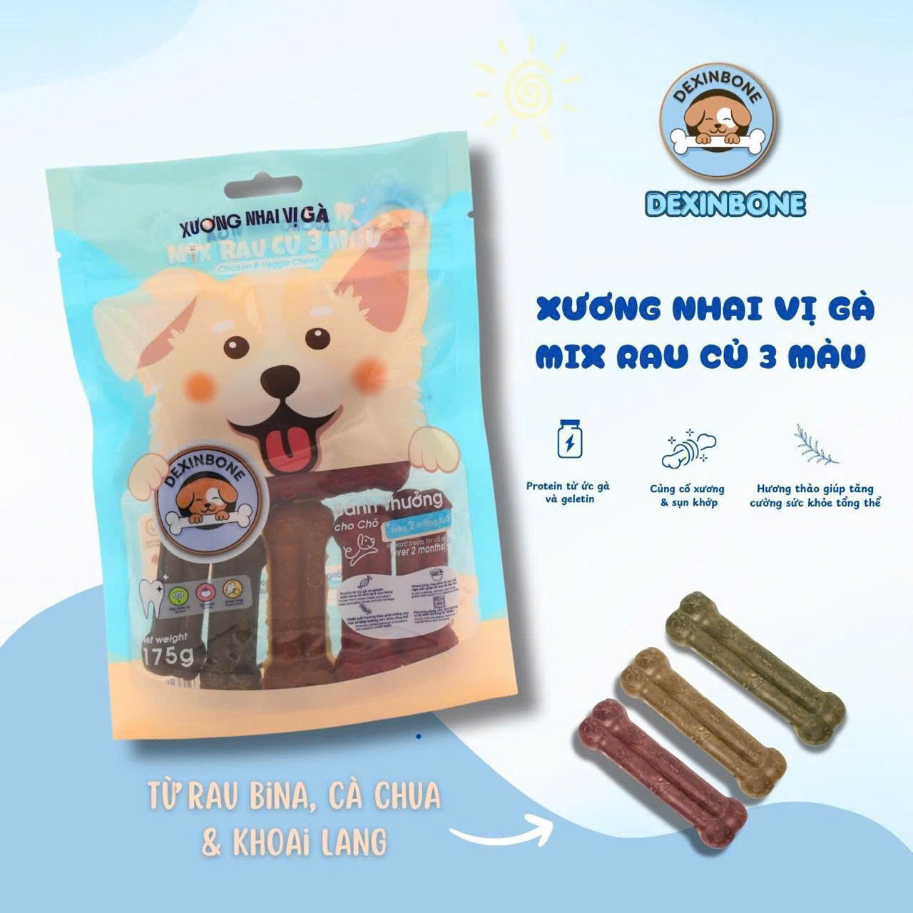 Bánh Thưởng Cho Chó Dexinbone Hỗ Trợ Sạch Răng
