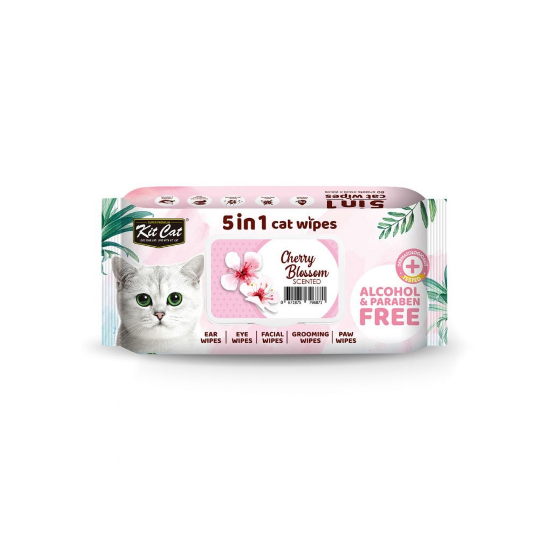 Khăn ướt kháng khuẩn cho mèo Kit Cat - Hương Anh Đào