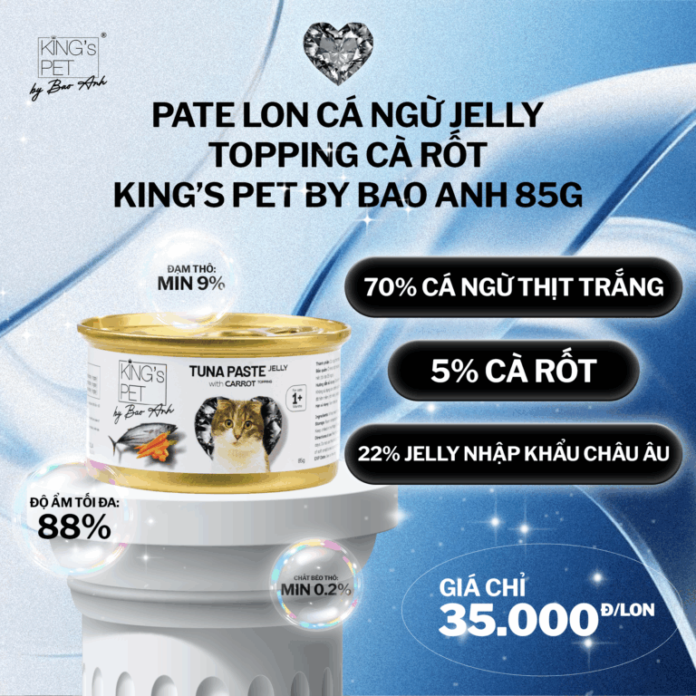 PATE LON CÁ NGỪ JELLY TOPPING CÀ RỐT KING'S PET BY BAO ANH 85G