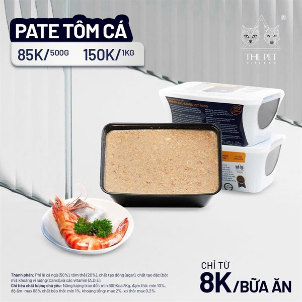 The Pet Pate tôm cá (Mixed ocean fish with prawn) hộp 500g