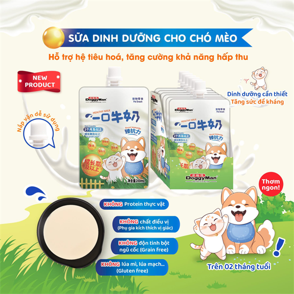 Sữa dinh dưỡng cho chó mèo trên 2 tháng tuổi DoggyMan 200ml