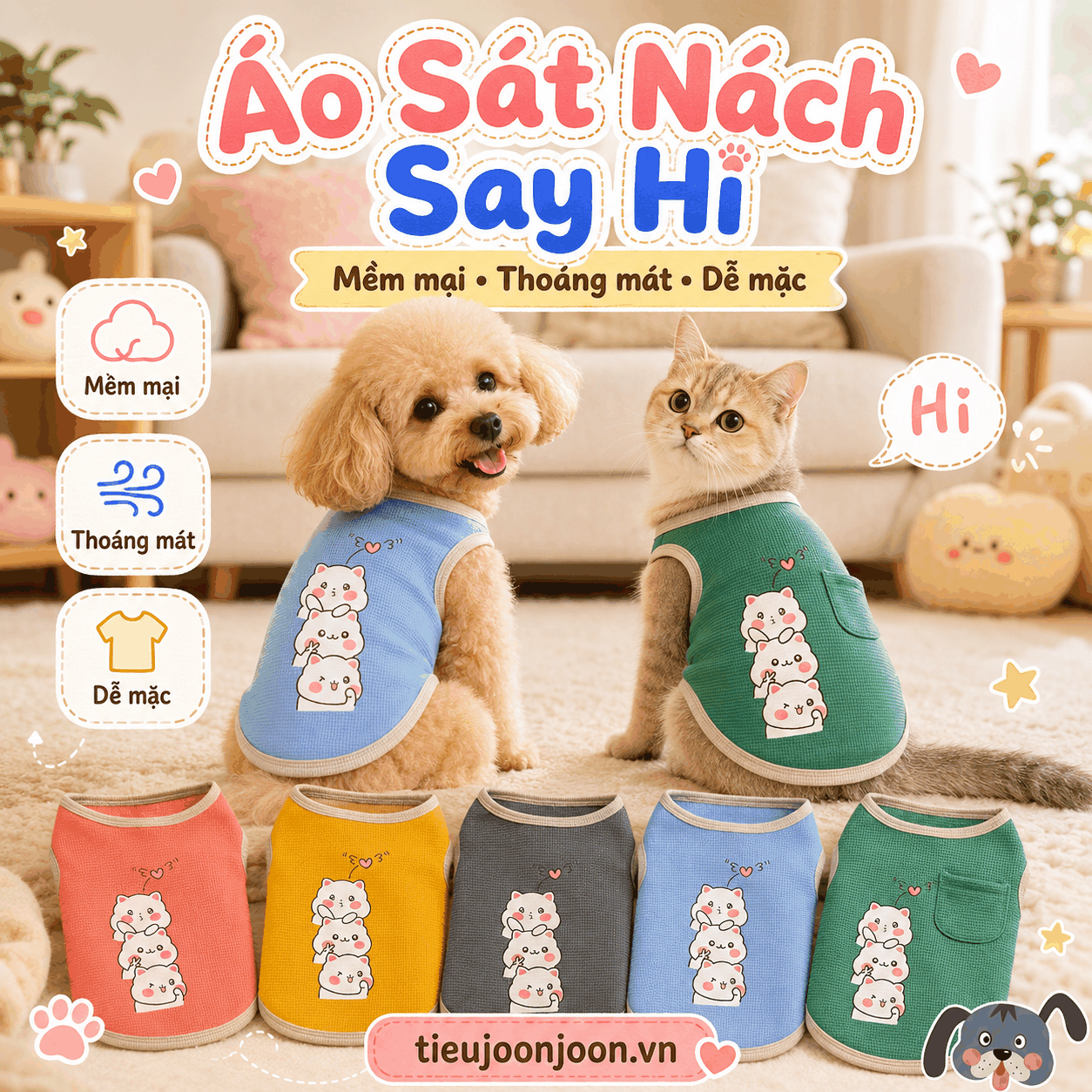 Áo sát nách Xin Chào