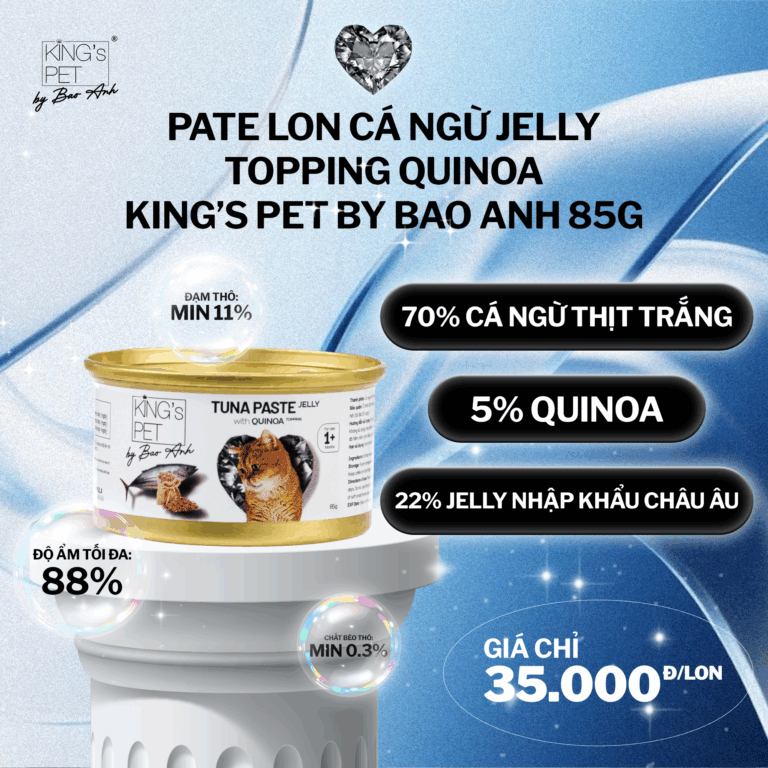 PATE LON CÁ NGỪ JELLY TOPPING QUINOA KING'S PET BY BAO ANH 85G