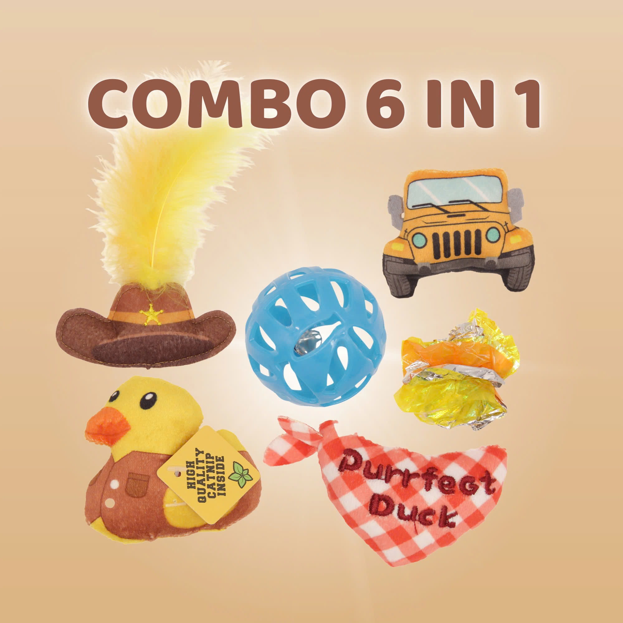 Đồ chơi cho mèo Vịt cao bồi - Set 6 cái FOFOS