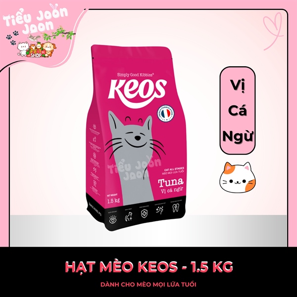 Thức ăn hạt cho mèo Keos vị Cá Ngừ 1,5kg
