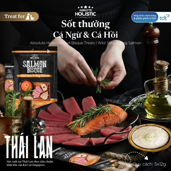 Súp thưởng Absolute Holistic Bisque Cá ngừ & cá hồi 60g